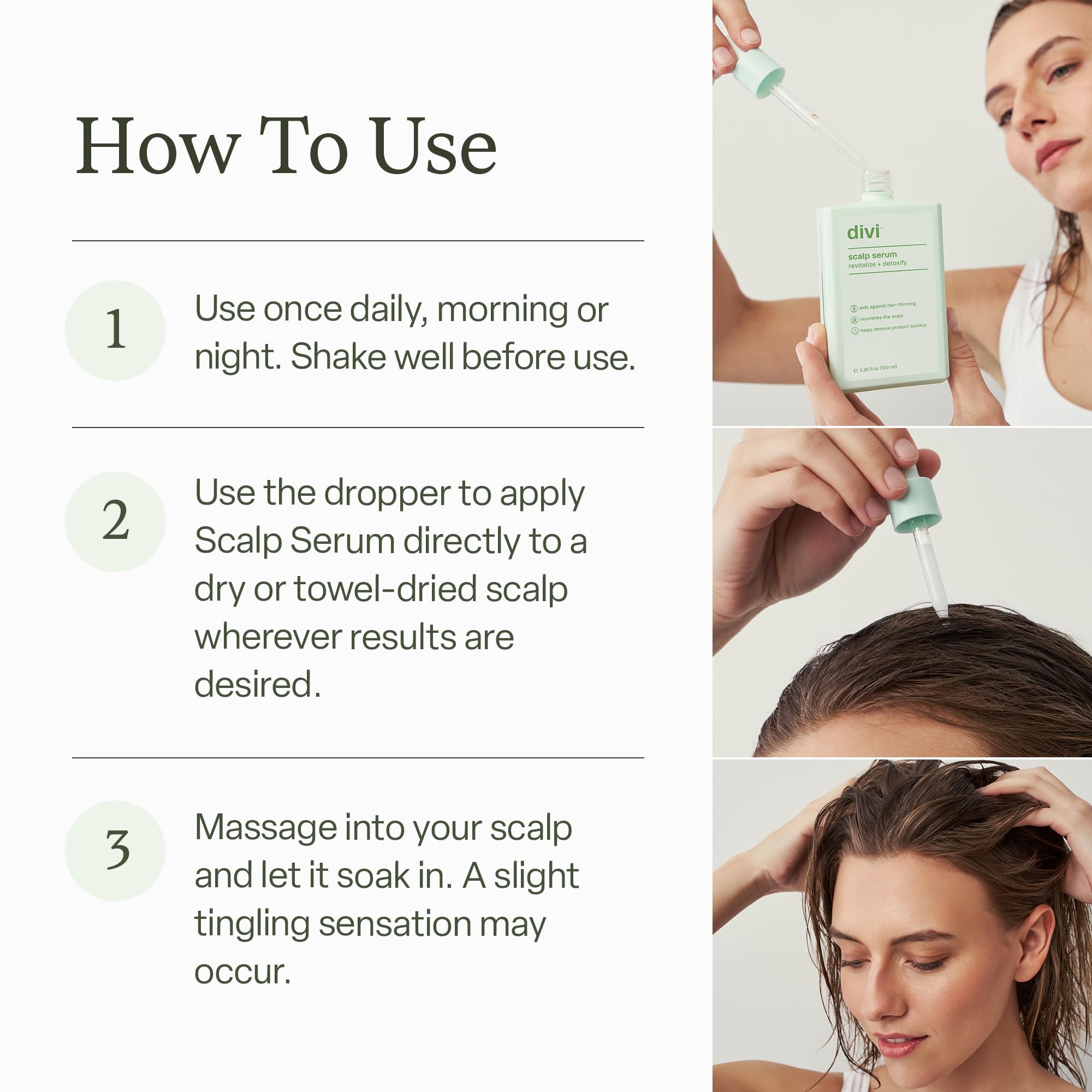 Divi Serum: alivio de acumulación de producto y aceite en cuero cabelludo.