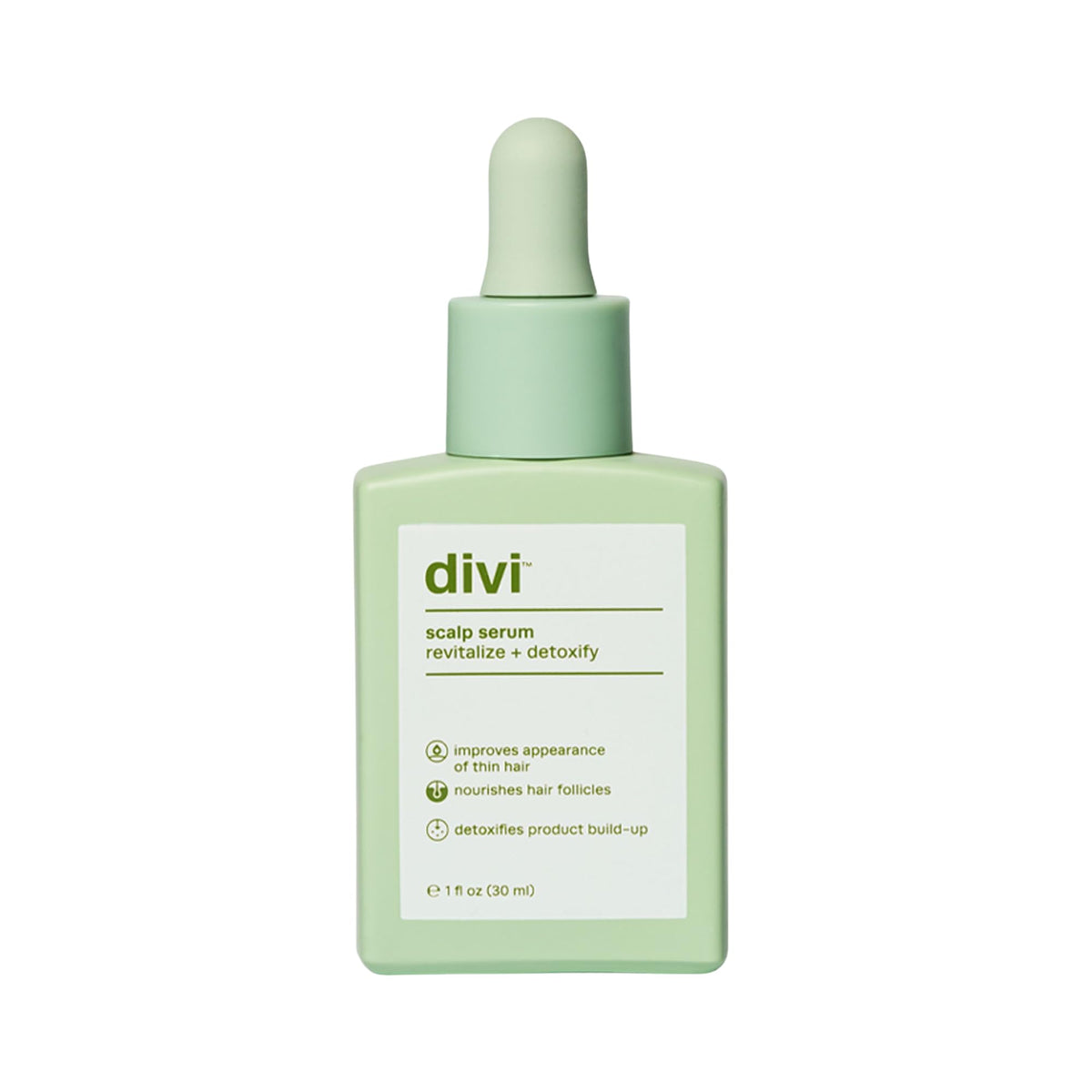 Divi Serum: vertido de la botella sobre el cuero cabelludo para una aplicación fácil.