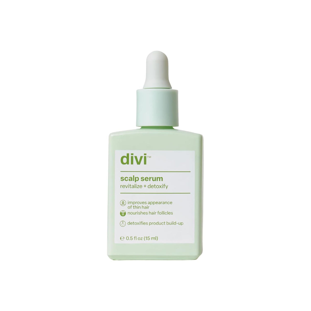 Divi Sérum, flacon pompe pour application facile sur cuir chevelu sain et nourri.