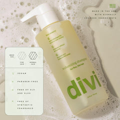 Cabello fino con Divi Volumen Shampoo para mayor cuerpo y vitalidad.