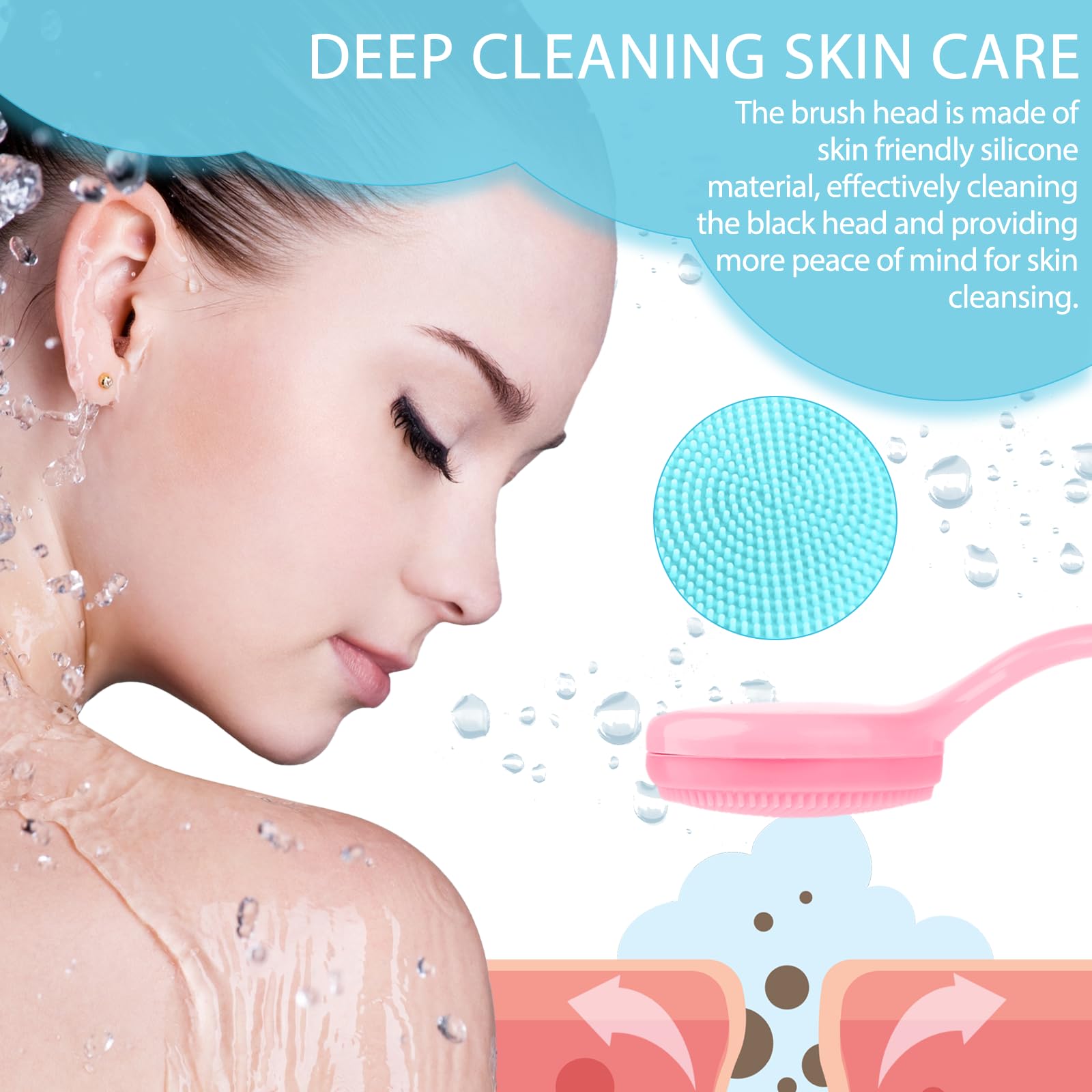 DIVINA VITAE cepillo facial silicona rosa, limpieza suave para poros