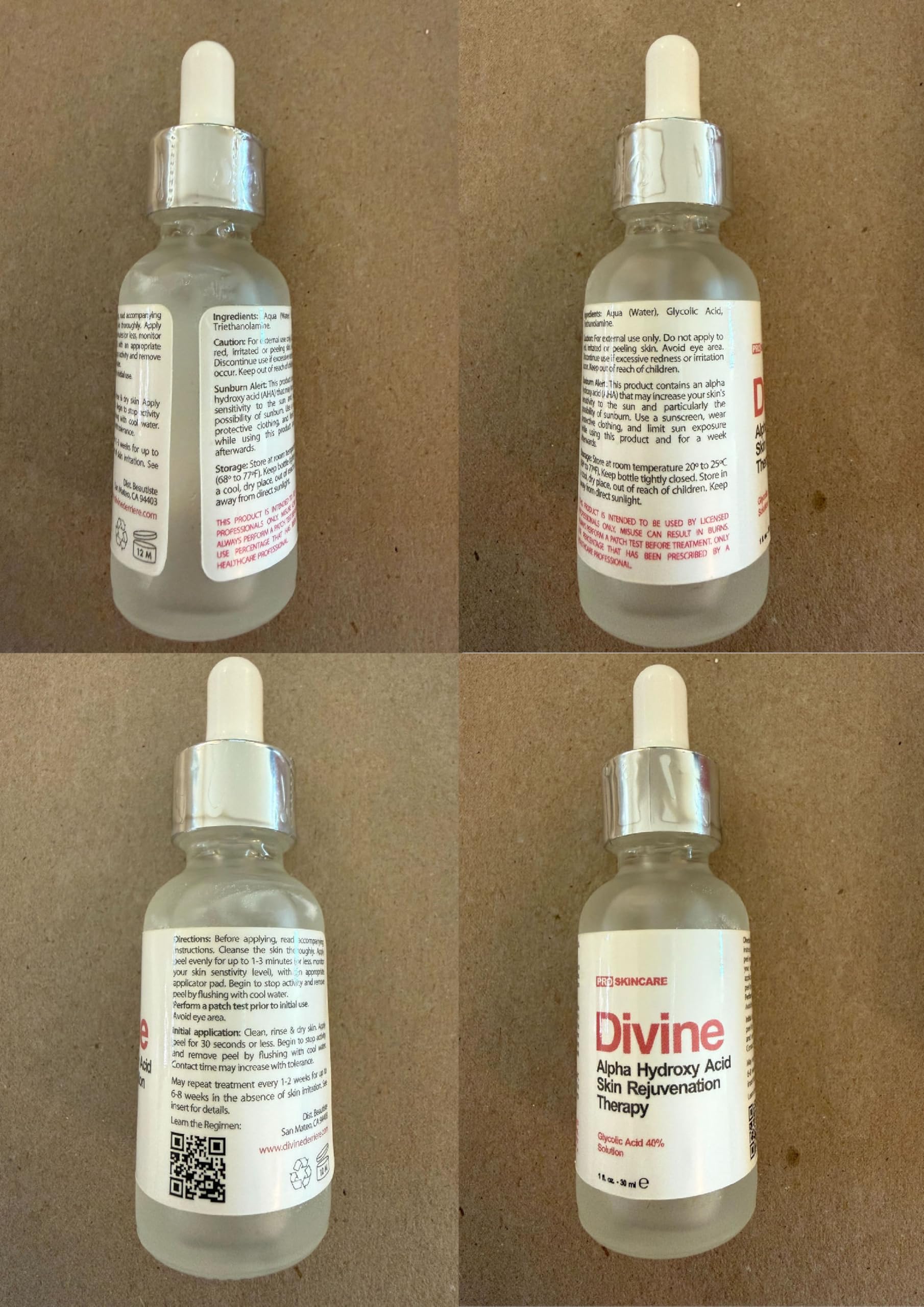 Application visage Divine Derriere peel glycolique 40%