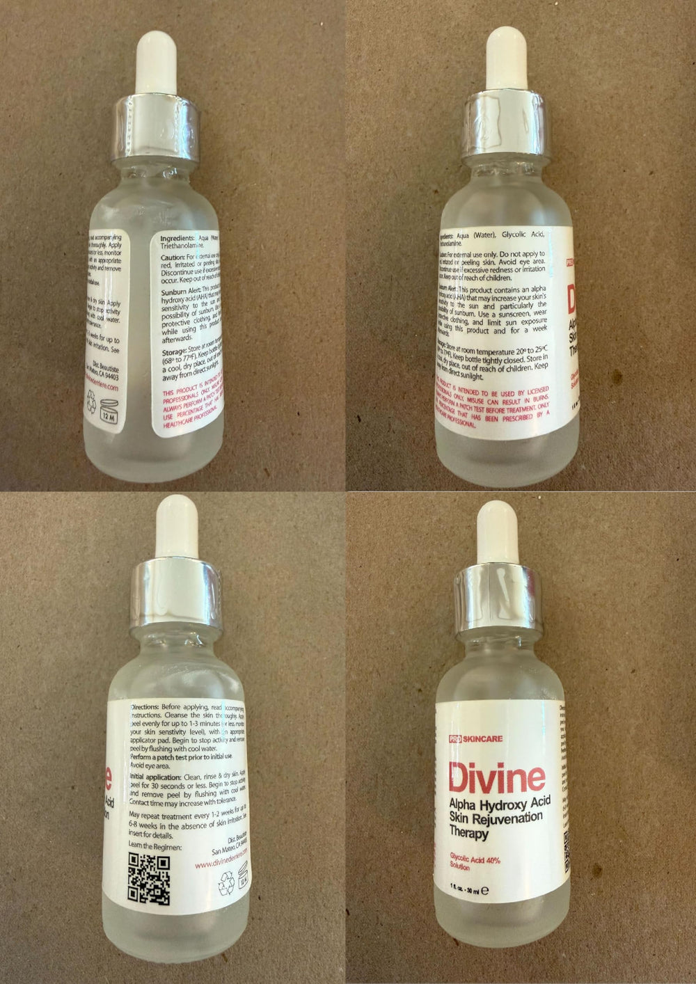 Application visage Divine Derriere peel glycolique 40%
