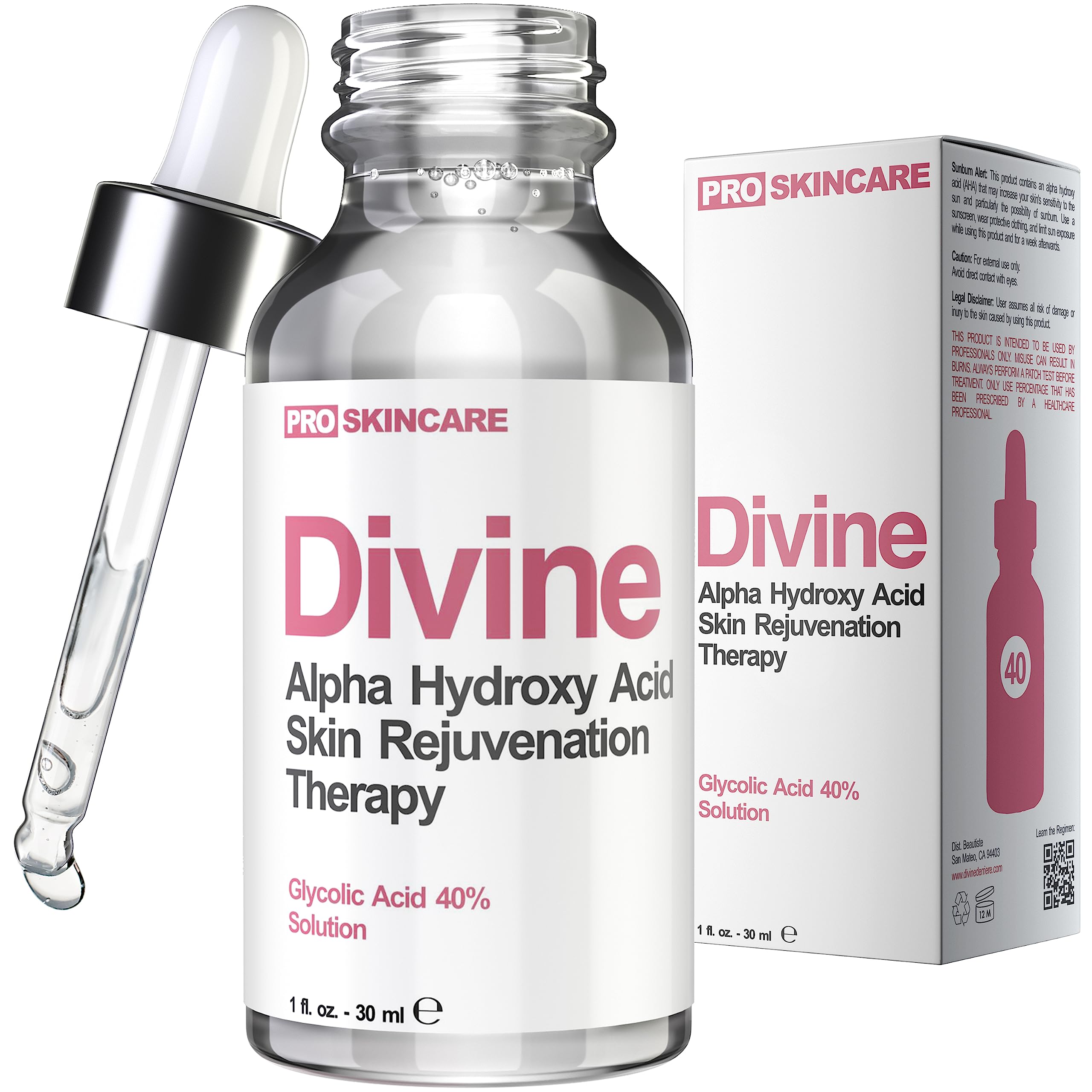 Divine Derriere bouteille, peel glycolique 40% pour exfolier à domicile