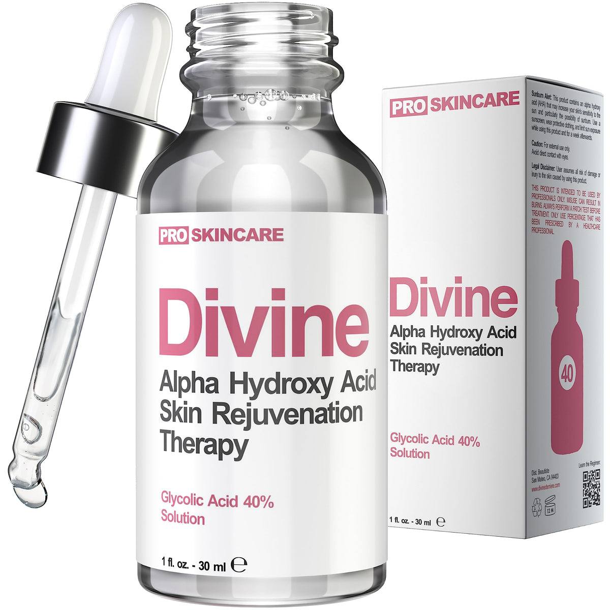 Divine Derriere bouteille, peel glycolique 40% pour exfolier à domicile