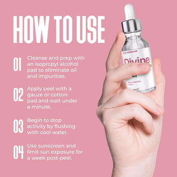 Peau douce après le peeling Divine Derriere Glycolique 40%