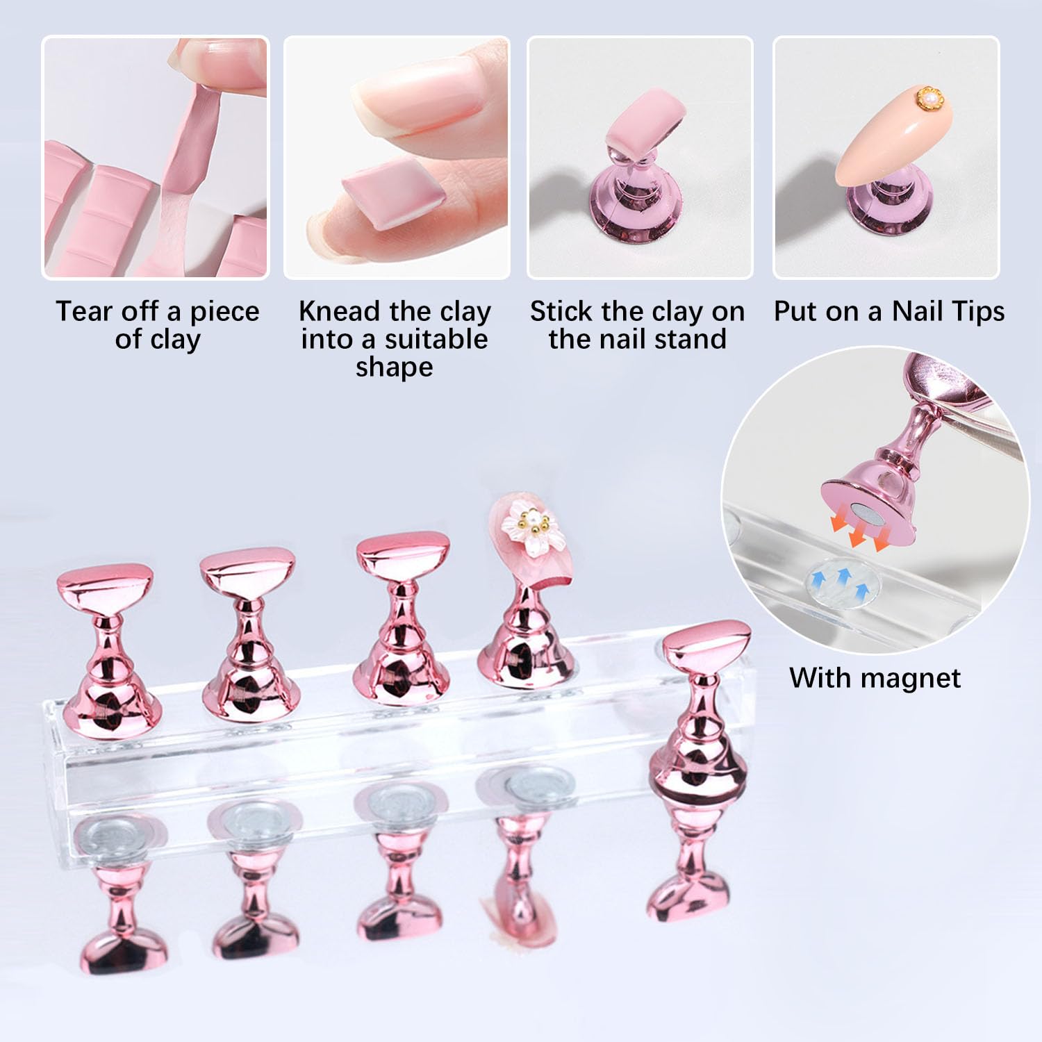 DIYCICO arcilla de arte para uñas, set de modelado para texturas creativas.