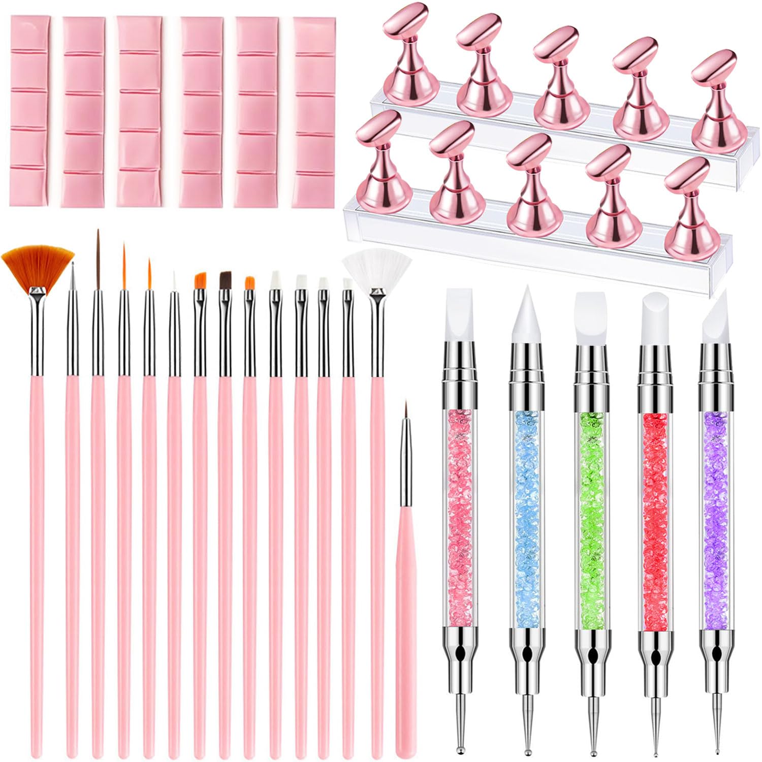 DIYCICO brochas de arte para uñas, 15 piezas, ideales para detalles finos.