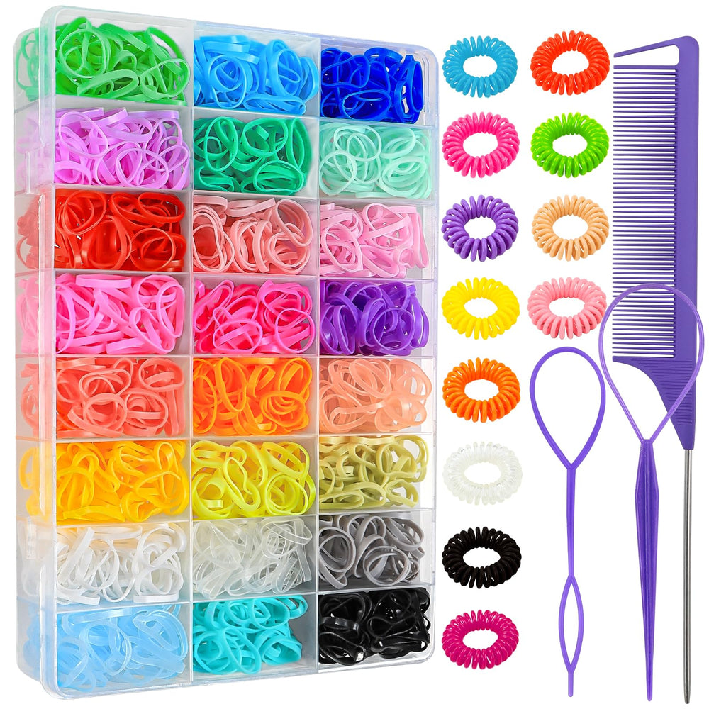 DIYDEC lazos elásticos 24 colores para peinados variados.