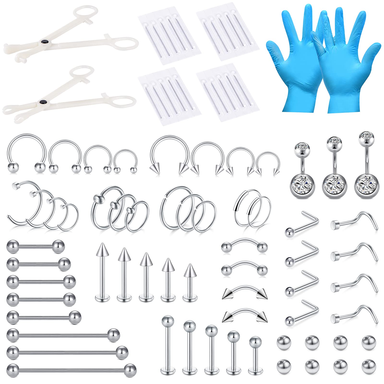 Kit DJCIW de piercing 75 piezas para empezar con seguridad