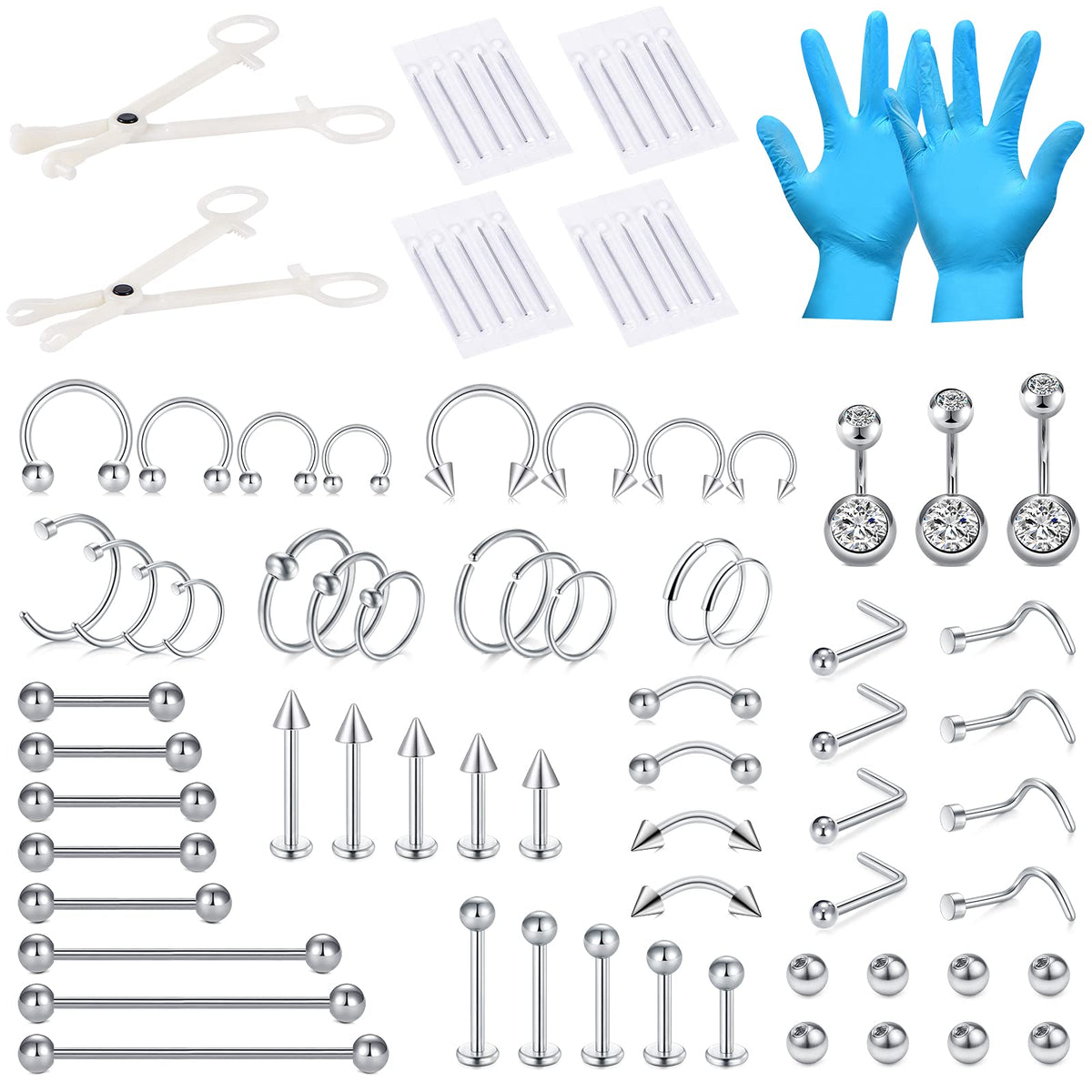 Kit DJCIW de piercing 75 piezas para empezar con seguridad