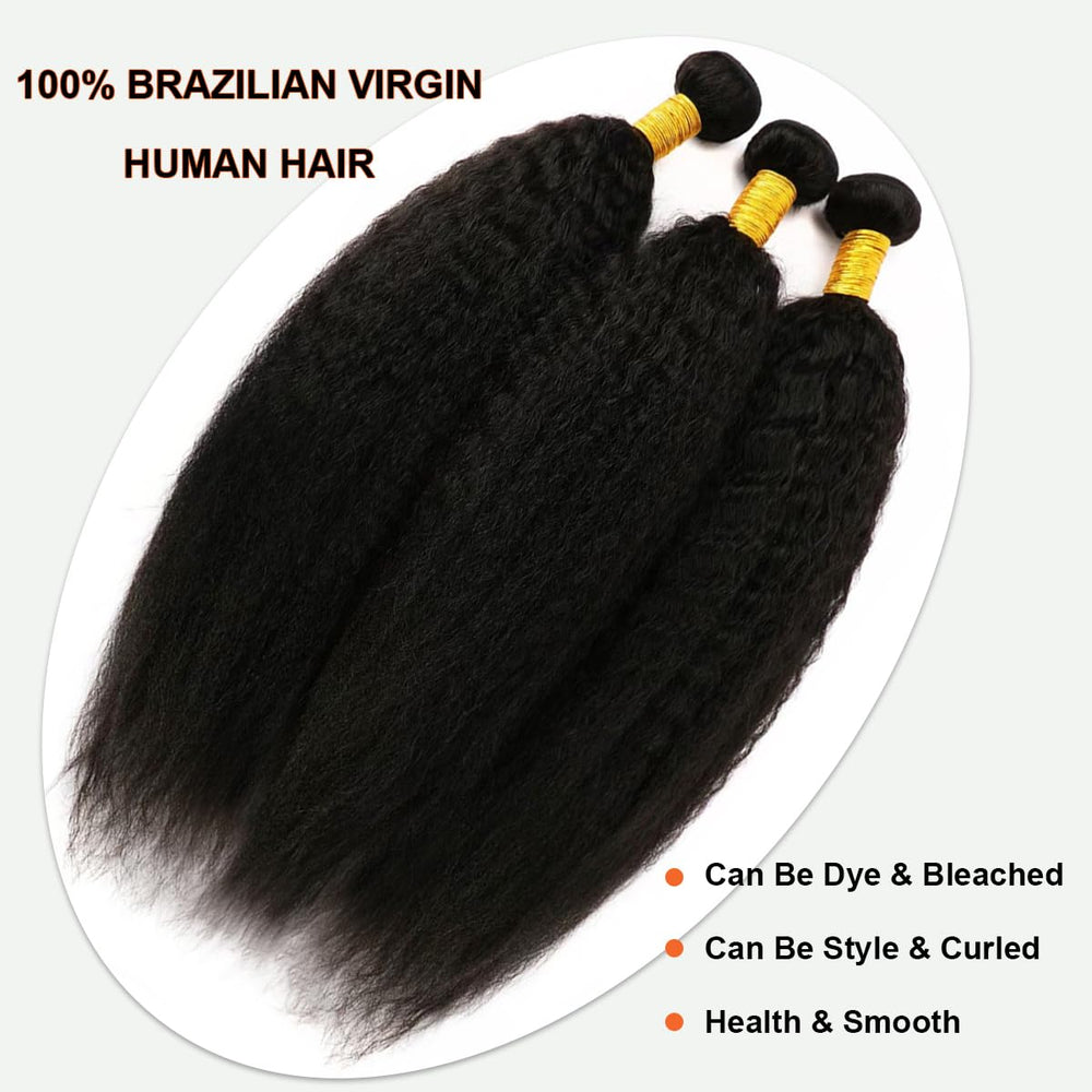 DJFG kinky straight bundles 20 inch weft closeup demonstrates fullness and bounce