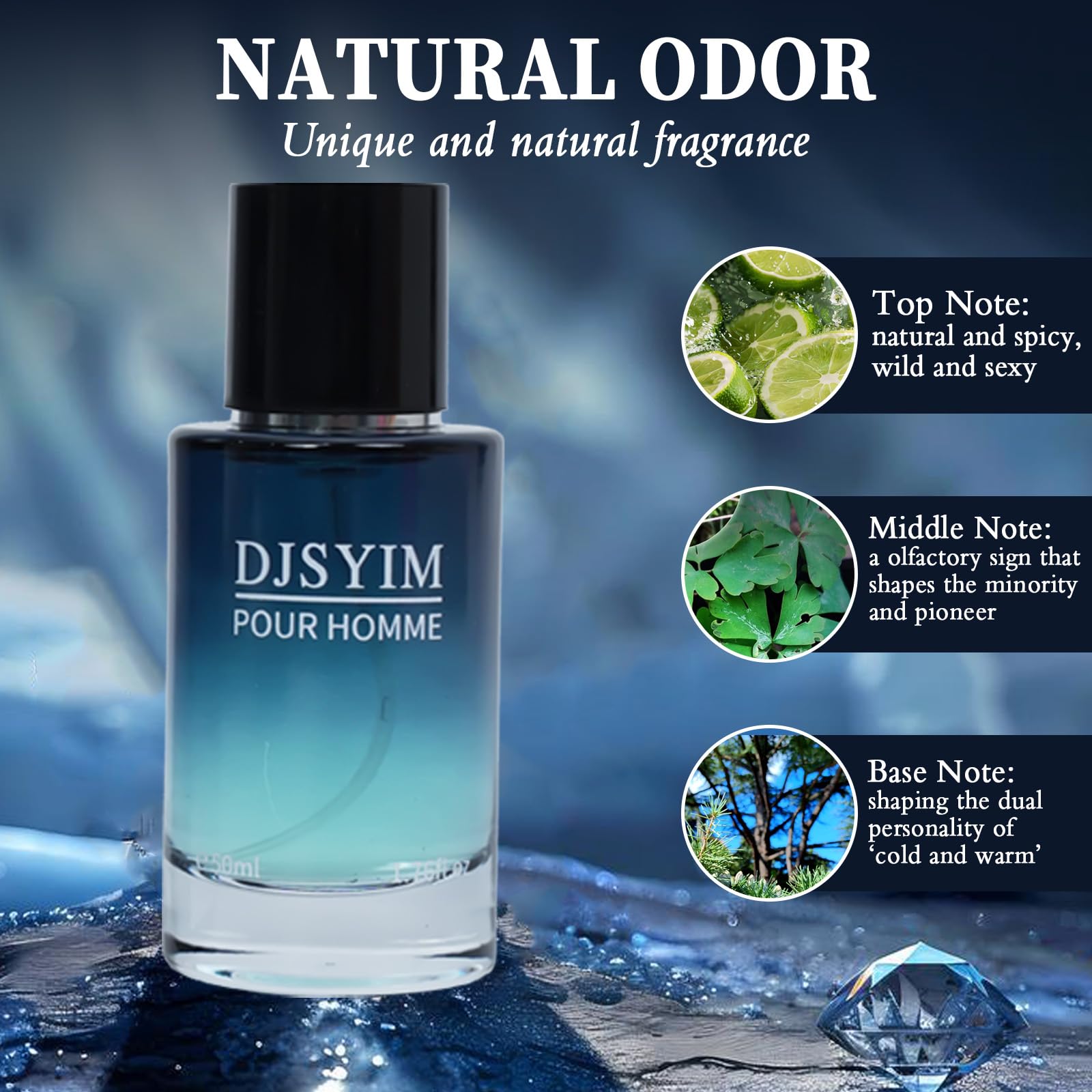 DJSYIM colonia para hombre, nota manzana fresca para aroma atrayente.