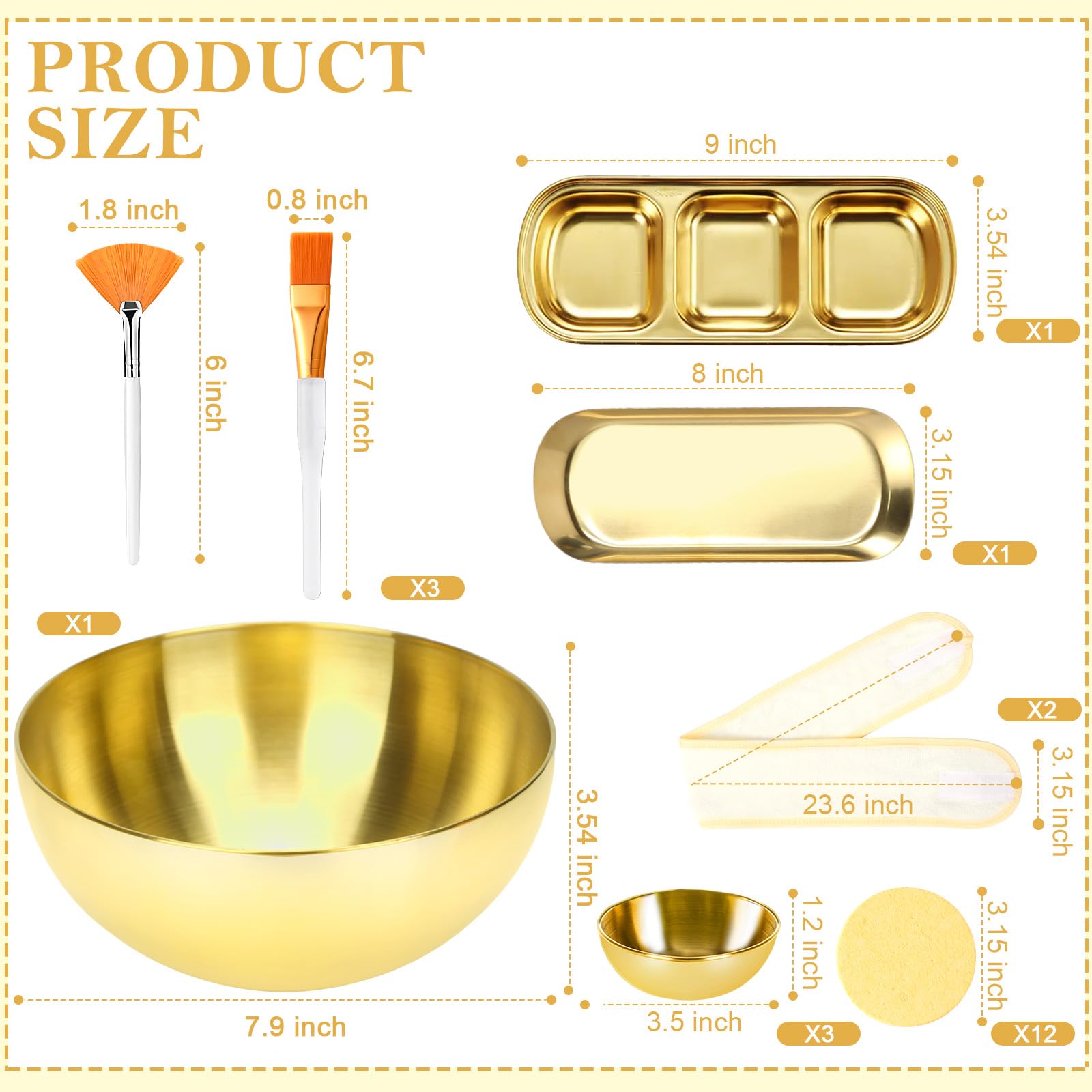 DLUGOPIS: bandeja decorativa dorada para organizar productos de cuidado