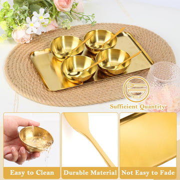 DLUGOPIS cucharas esteticistas doradas, diseño ergonómico para combinar y aplicar productos.