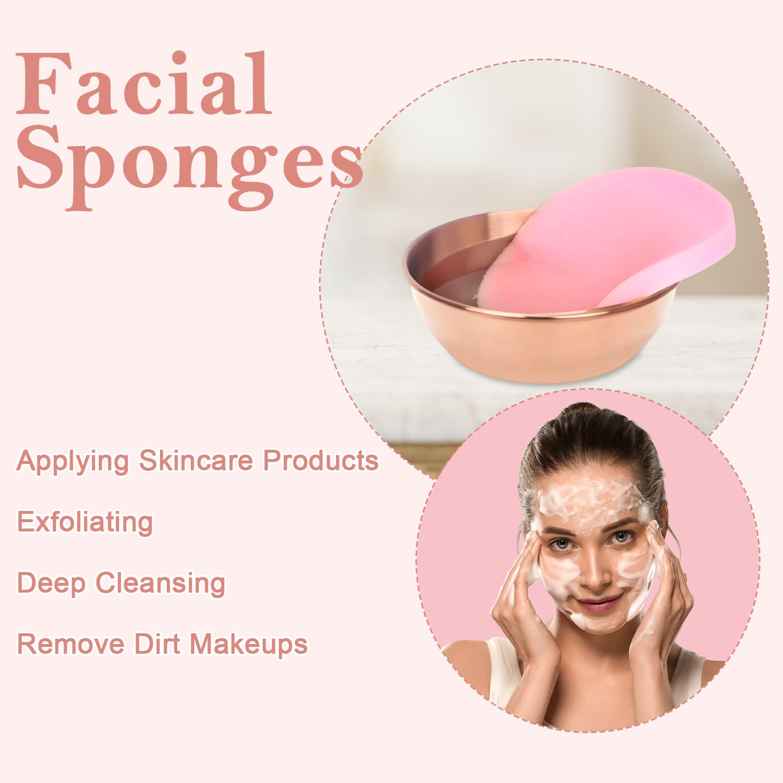 DLUGOPIS esponjas faciales comprimidas para uso suave durante la limpieza y aplicación.