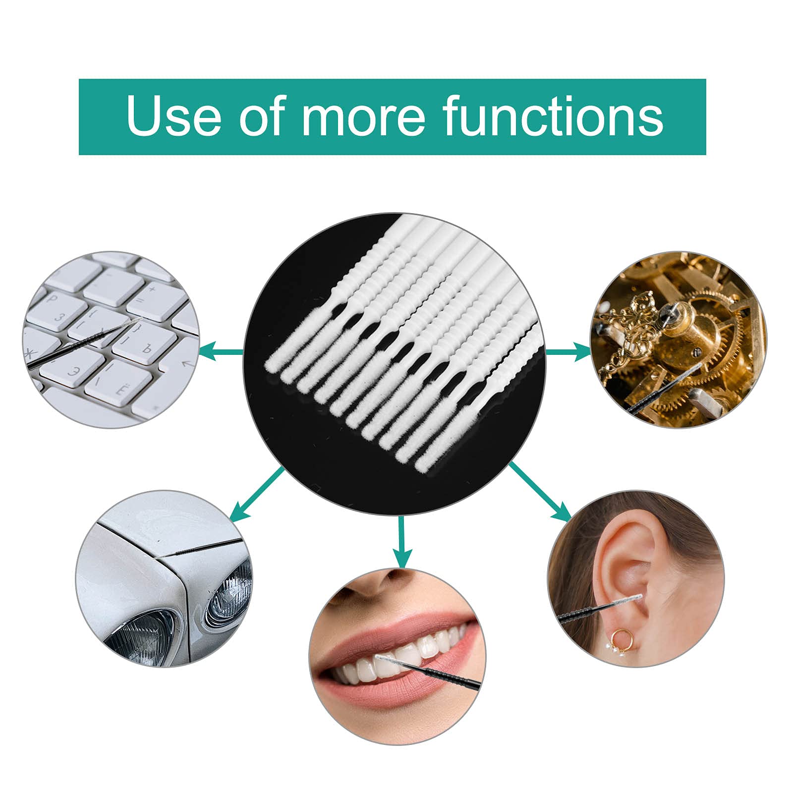 Dming uso multipropósito para extensiones, maquillaje y limpieza de detalles.
