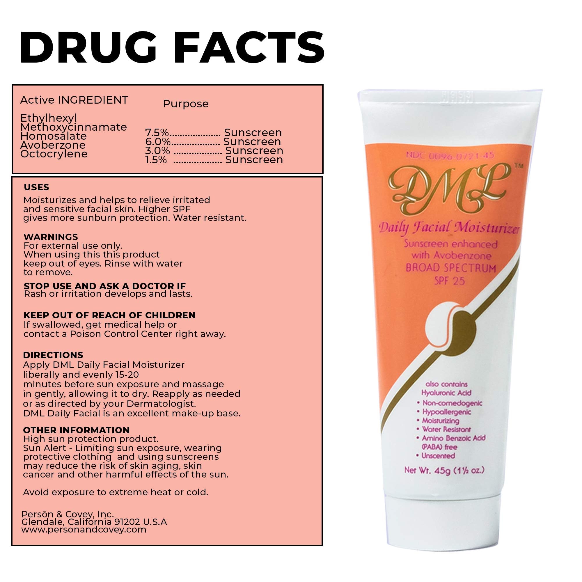 DML crema con textura no grasa para piel sensible
