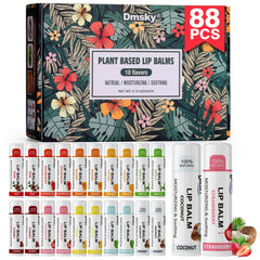 Bálsamo labial Dmsky 88-pack en empaque colorido para regalo y uso diario.