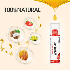 Dmsky bálsamo labial con coco y vitamina E para suavizar labios.