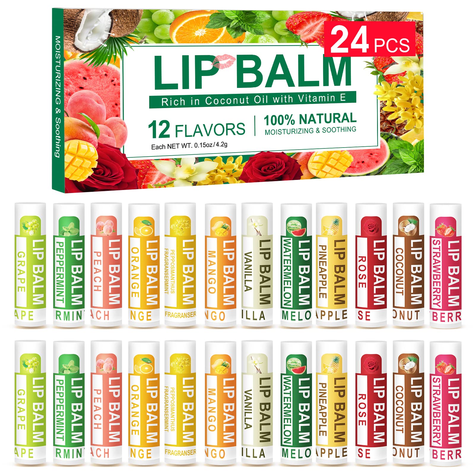 Bálsamo labial DMSKY sabor fresa para hidratación suave durante todo el día.