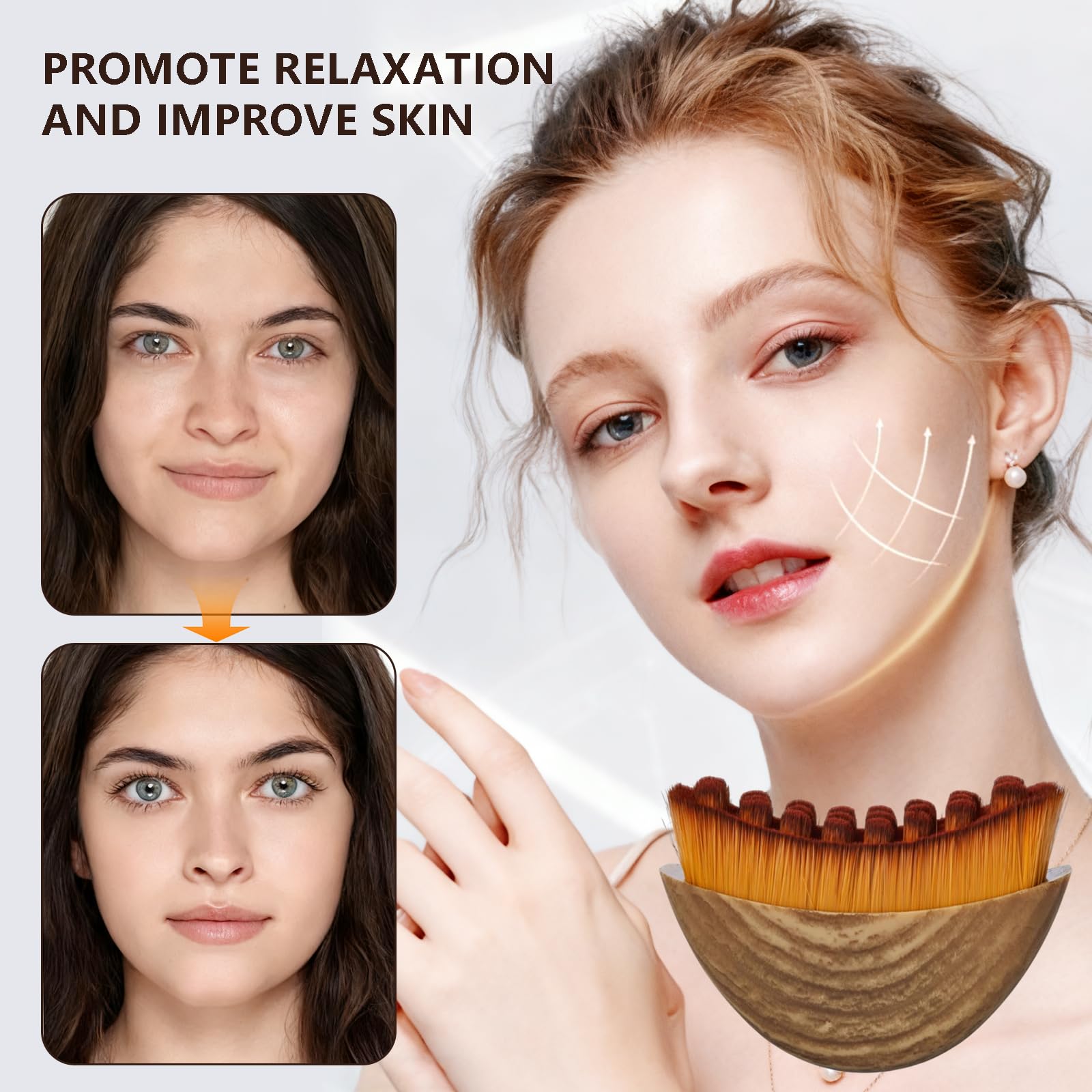 DMwespe cepillo contorno facial masaje drenante: facilita relajación muscular
