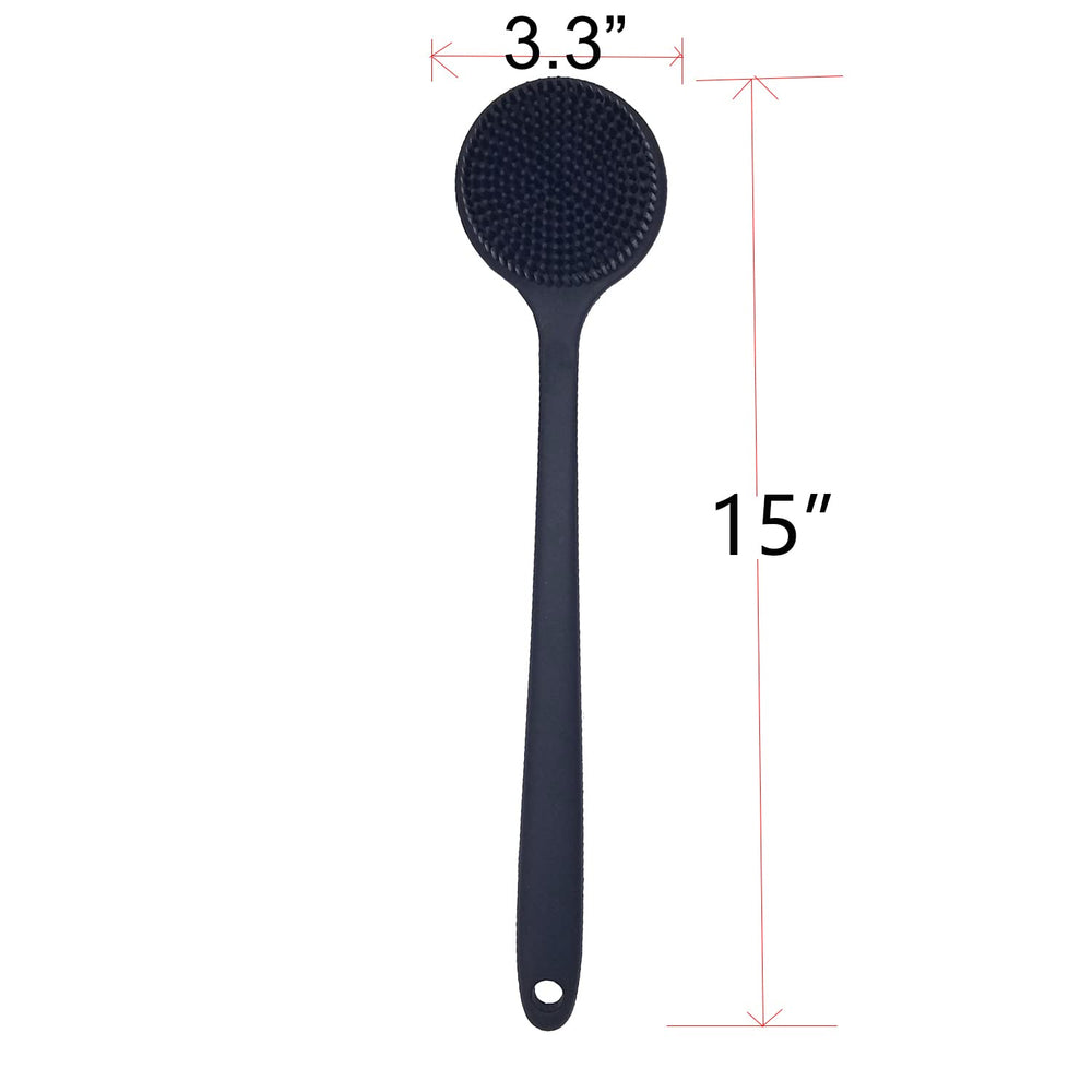 Cepillo DNC de espalda con mango largo de 15 pulgadas para alcance completo.