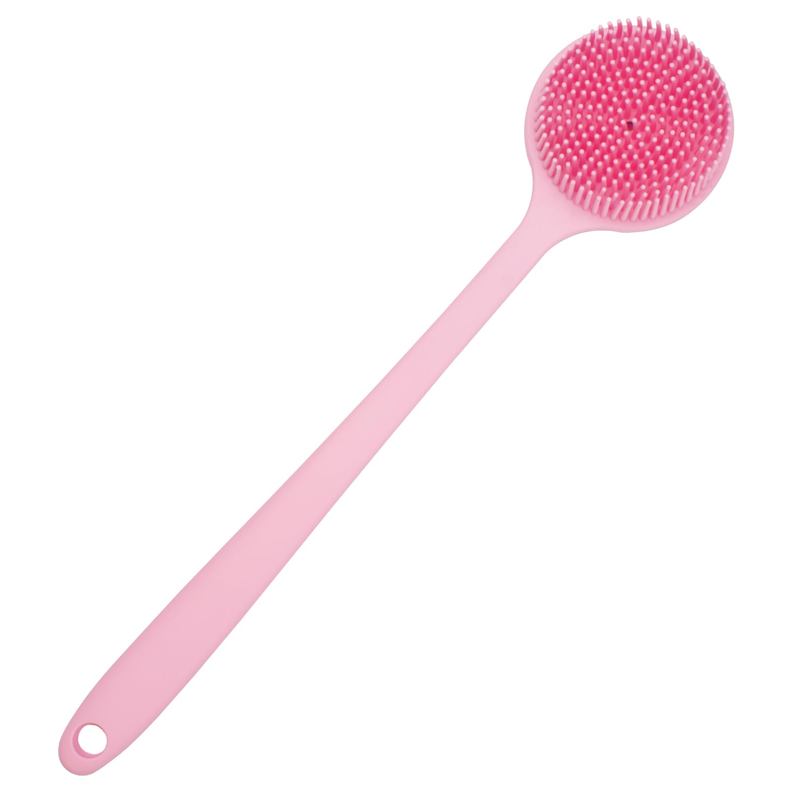 DNC limpiador de espalda de silicona rosa, facilita limpieza suave de torso