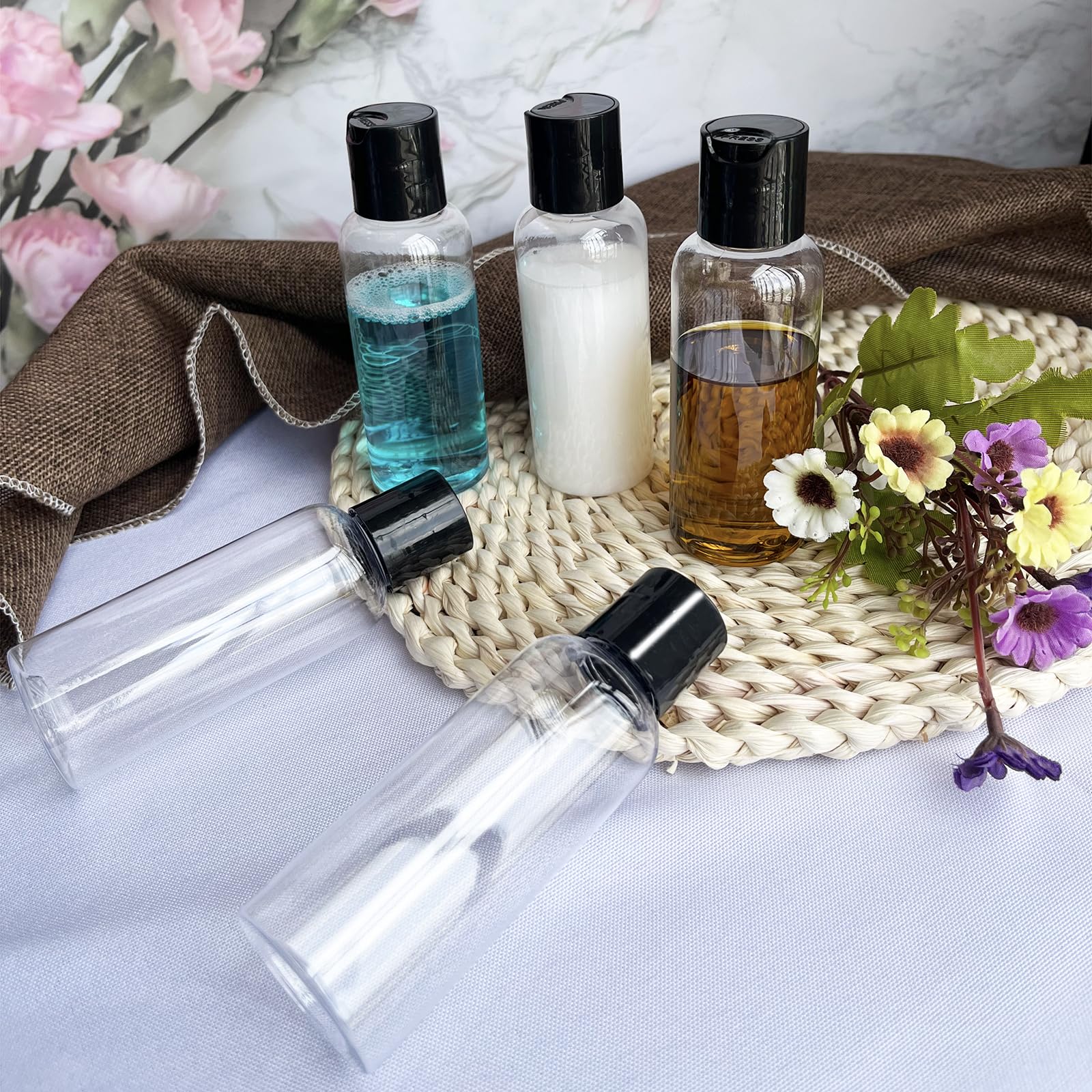 DNSEN botellas viaje compactas, espacio mínimo en maleta