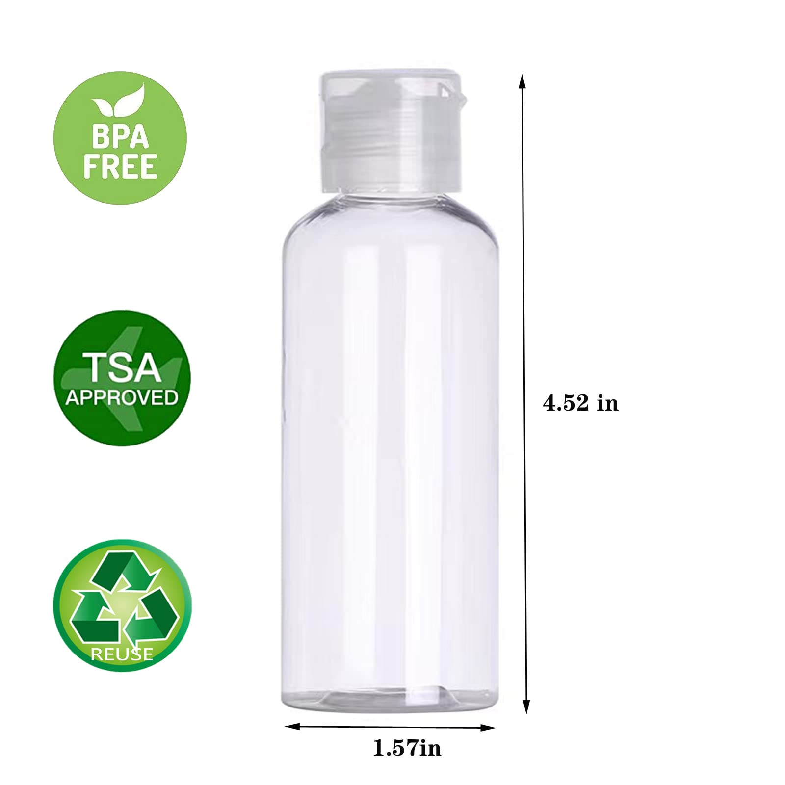 DNSEN botellas de viaje con etiquetas preimpresas identifican líquidos al instante.