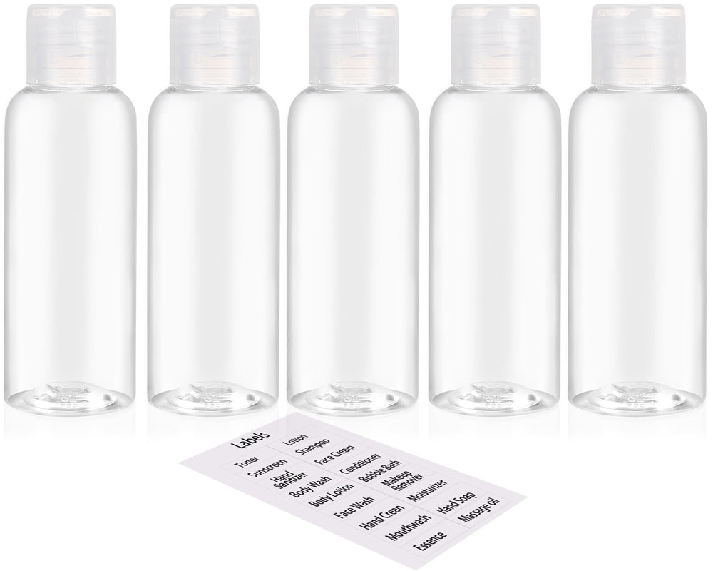 DNSEN botellas de viaje transparentes 3-4oz para llevar cosméticos sin fugas.