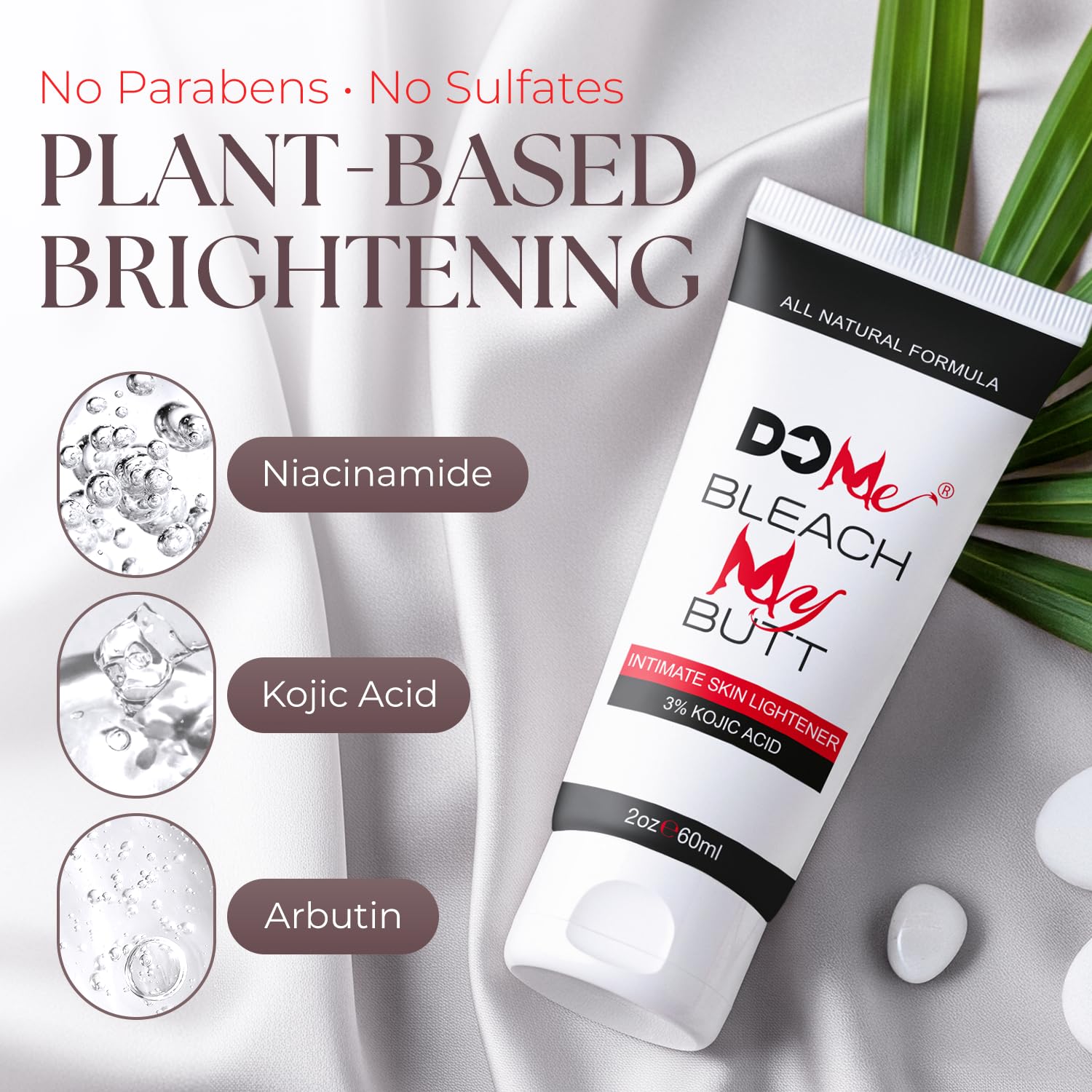 Do Me crema blanqueadora para interiores de muslos, tono más uniforme y piel calmada.