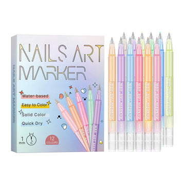 DOAIBAKS bolígrafos para arte de uñas con 12 colores vibrantes para diseños creativos