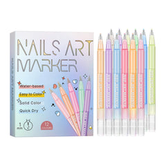 DOAIBAKS bolígrafos para arte de uñas con 12 colores vibrantes para diseños creativos
