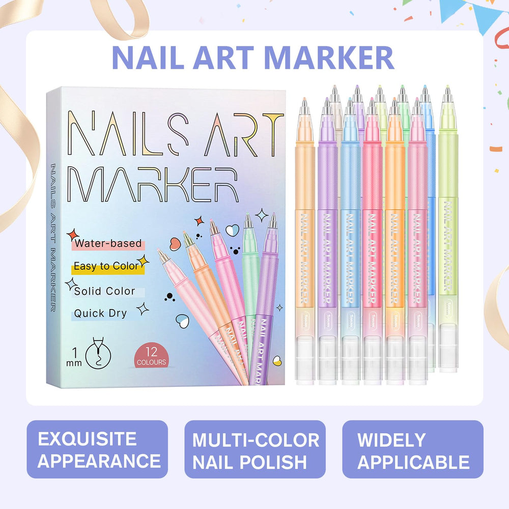 DOAIBAKS bolígrafos para arte de uñas, colores duraderos para mantener el diseño