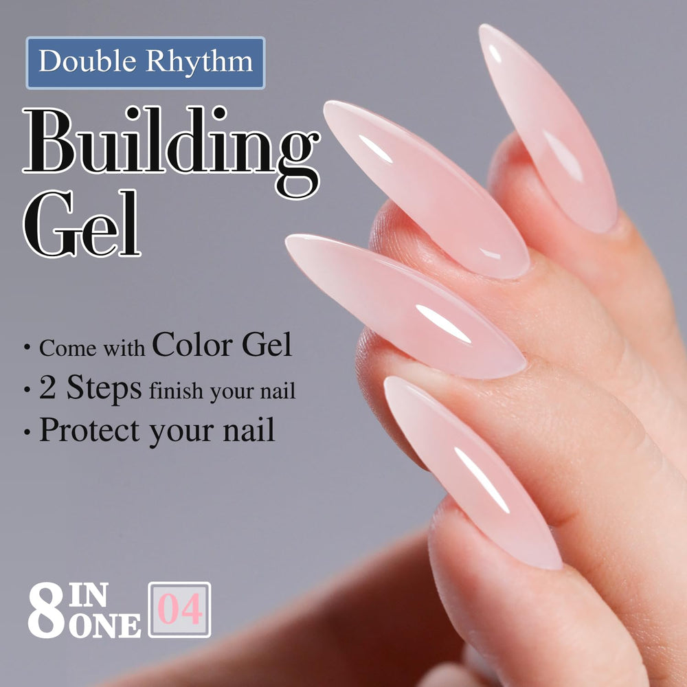 Doble Ritmo extensión de uñas con acabado brillante