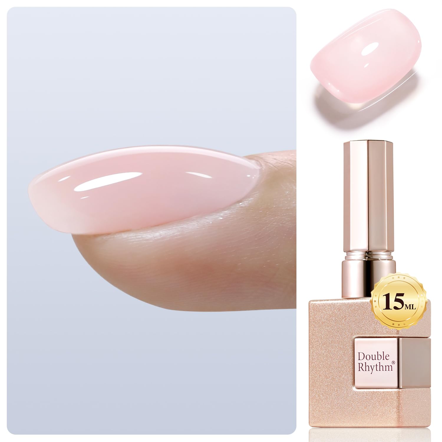Doble Ritmo gel rosa lechoso para uñas con brillo duradero