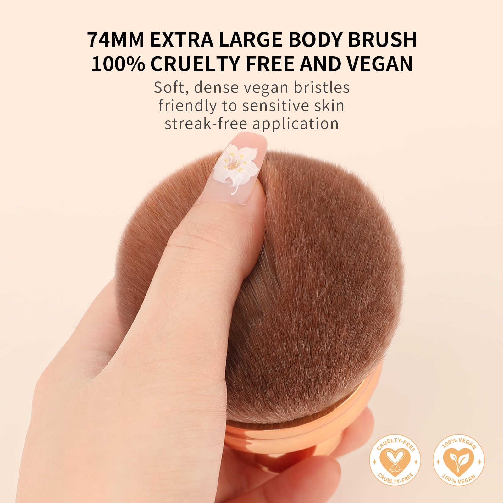 Pelo sintético suave de docolor minimiza irritación y aporta suavidad.