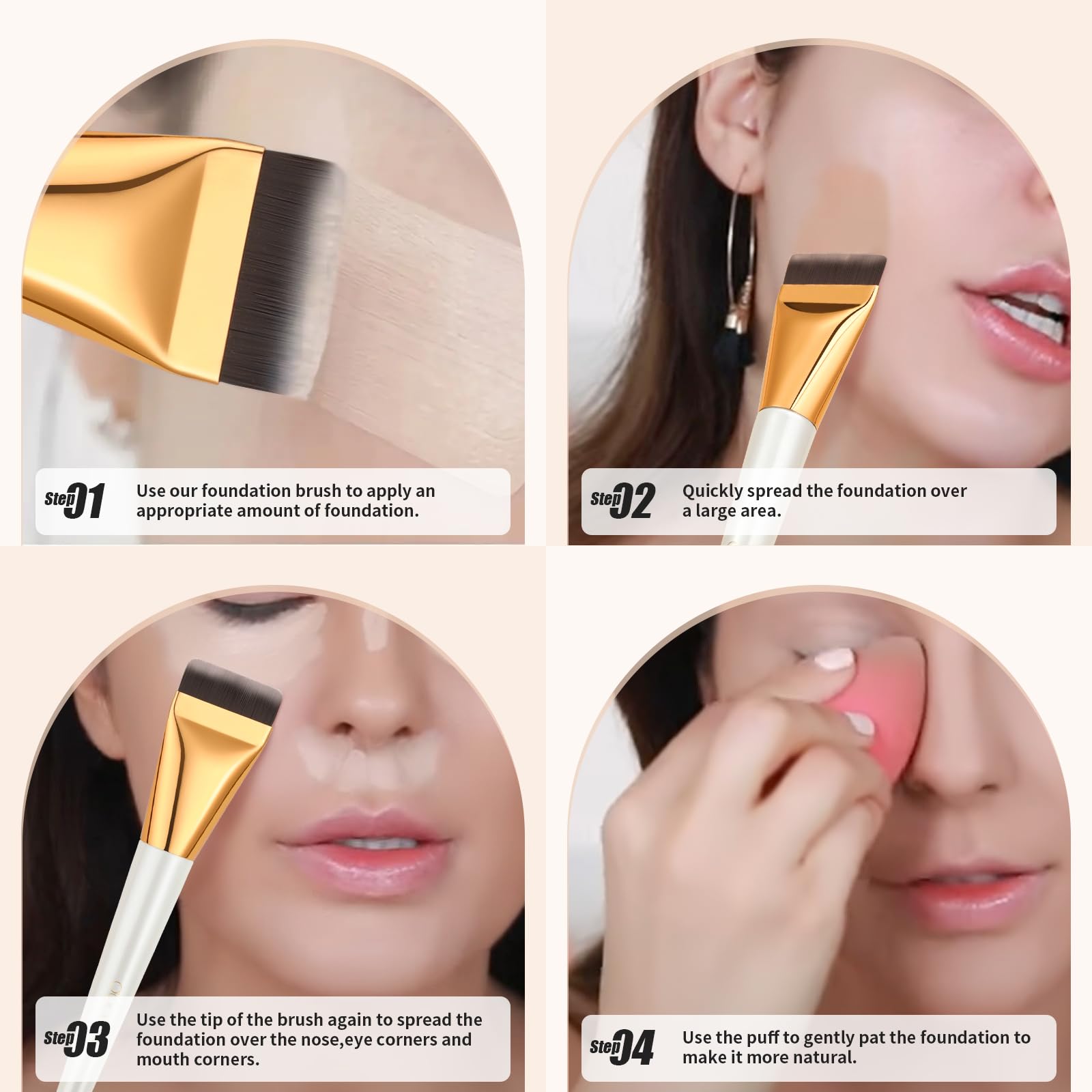 Brocha docolor adecuada para piel sensible y maquillaje diario.
