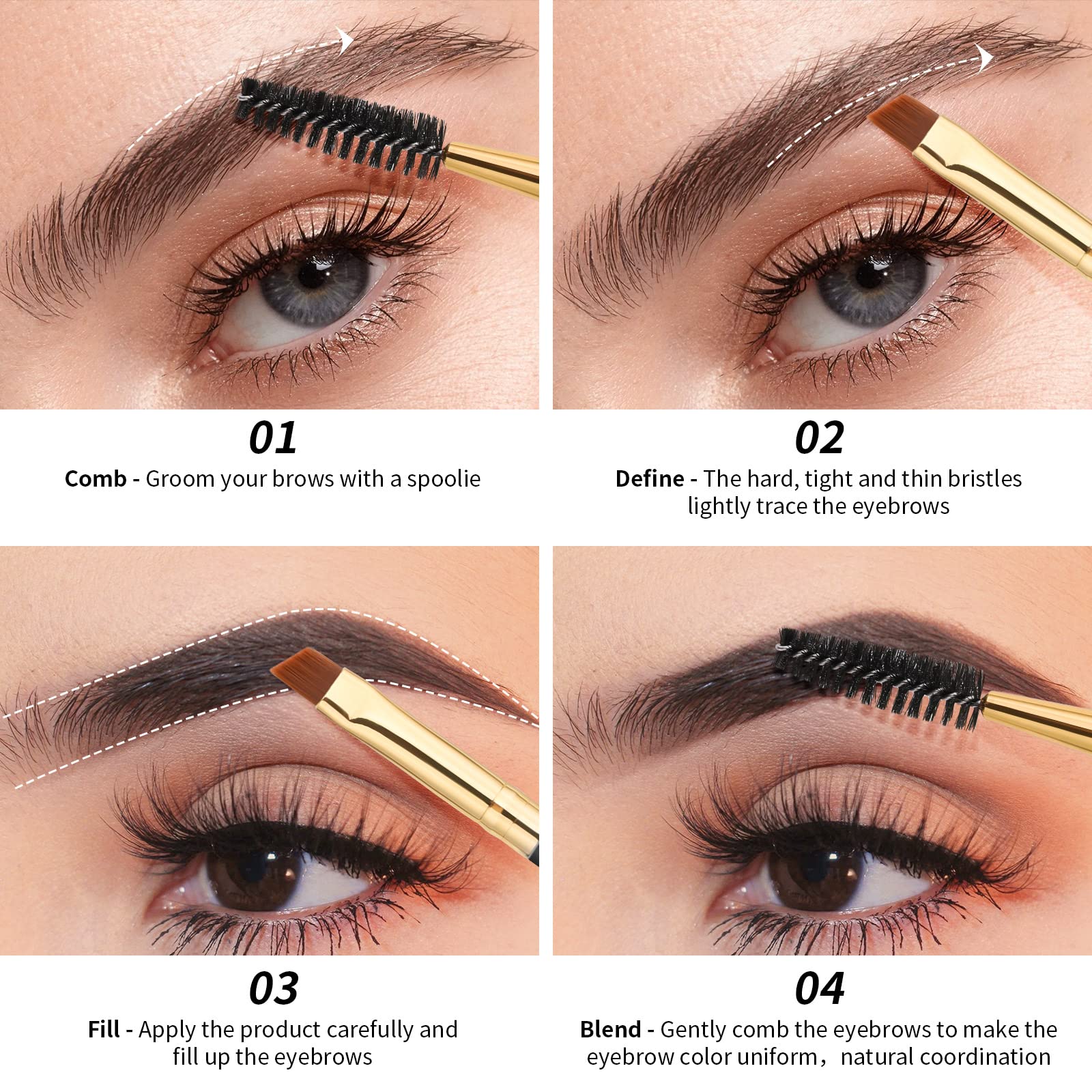 Docolor cejas duo: cerdas sintéticas suaves para experiencia cómoda