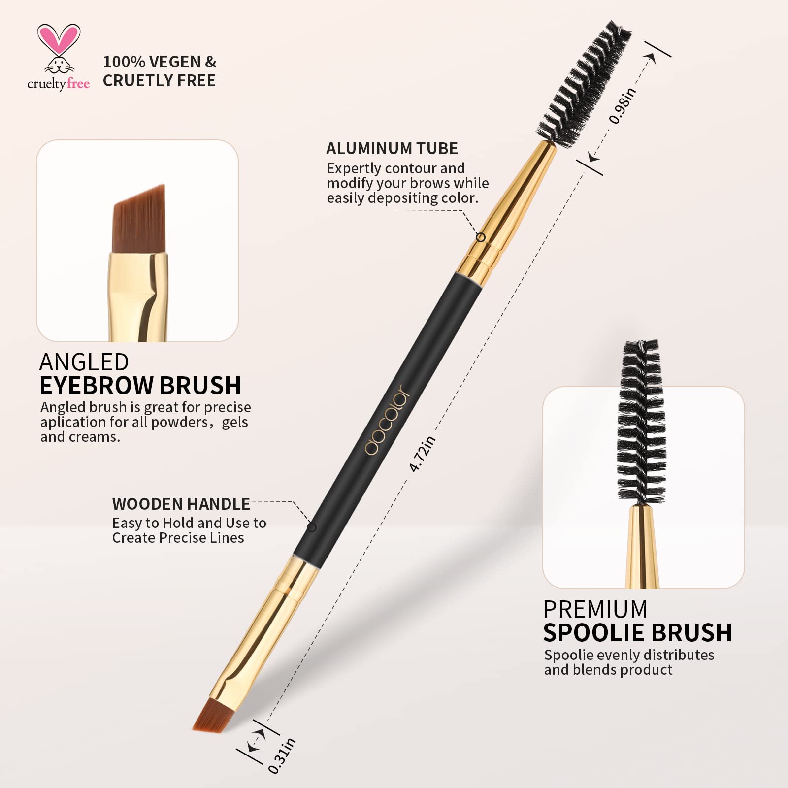 Docolor cejas duo: mango ergonómico para control preciso durante aplicación