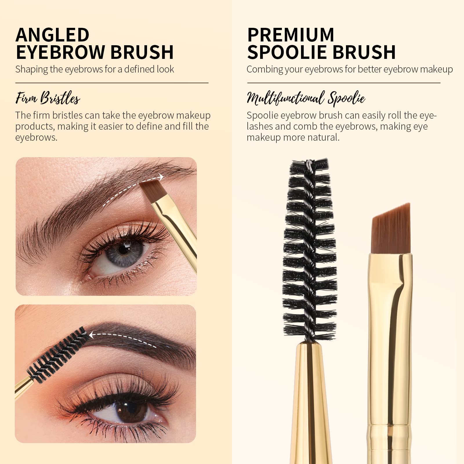 Docolor cepillo cejas doble extremo para definir y refinar trazos