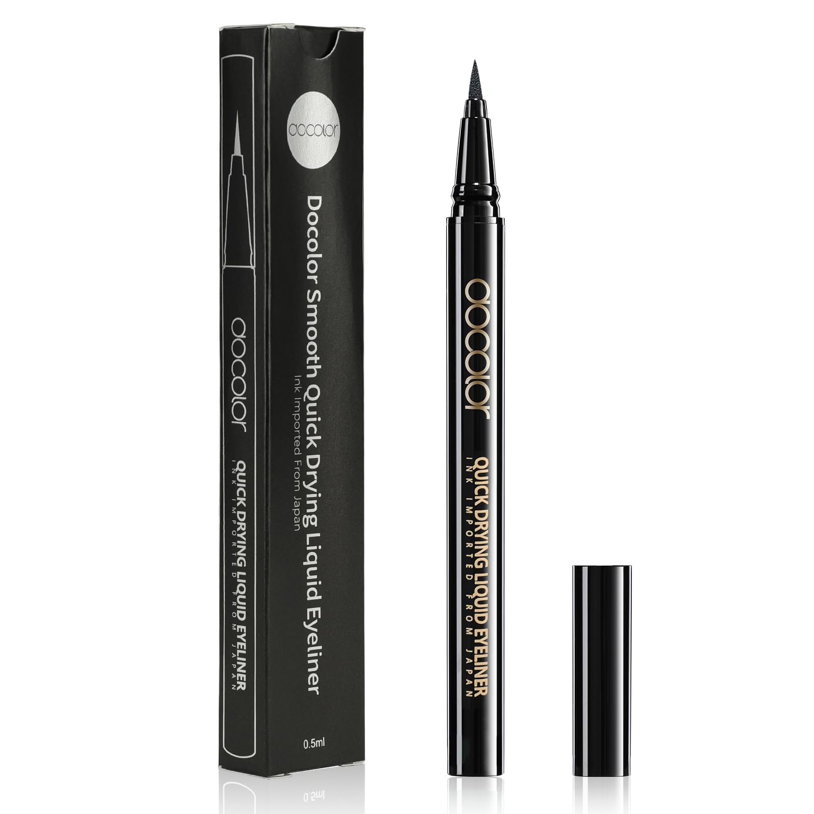 Docolor delineador líquido con punta ultrafina para trazos precisos.