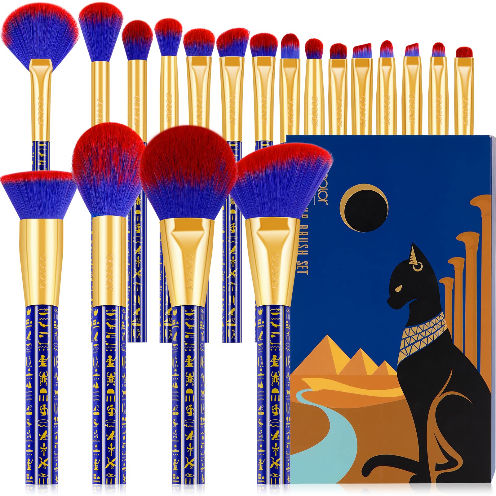 Ensemble de pinceaux docolor 19 pièces, set élégant pour un maquillage complet et professionnel.