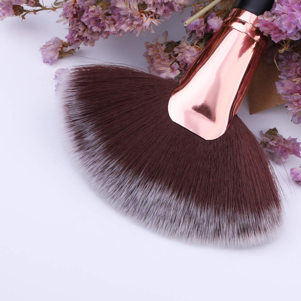 Pincel docolor abanico para polvo y bronceador, aplicación precisa