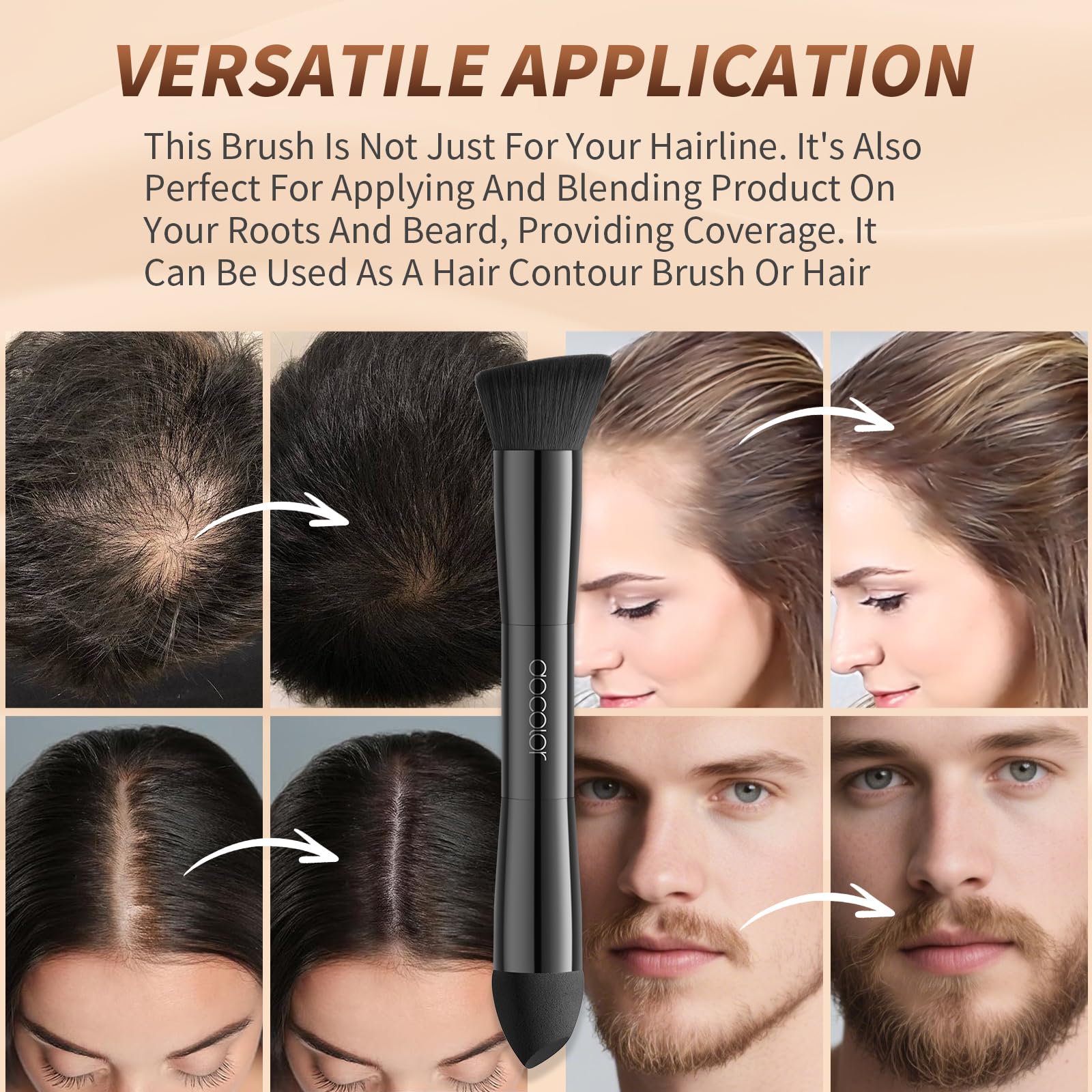 Pincel acanalado docolor para un acabado capilar natural.