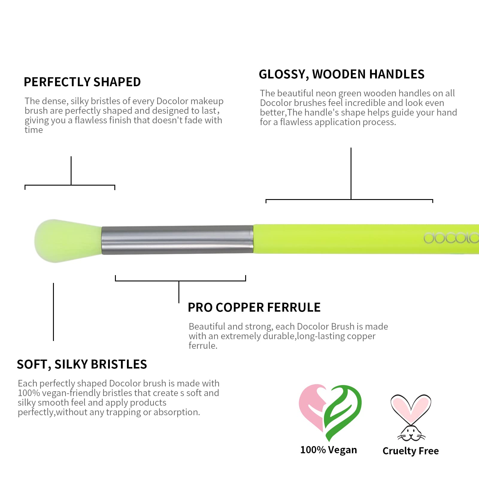 Pincel dual Docolor para cejas y delineado con definición