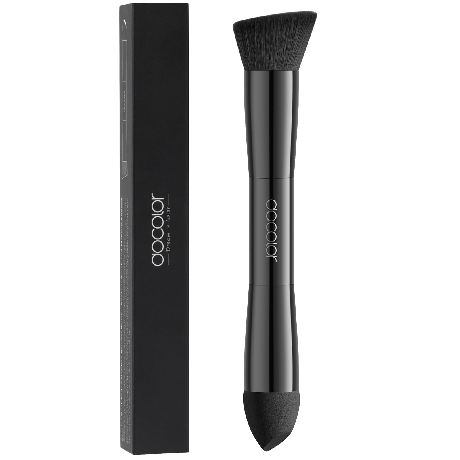 Pincel docolor para línea de cabello con dos puntas, facilita la aplicación precisa.