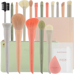 Pinceles Docolor para maquillaje 17+2, conjunto completo para resultados profesionales.