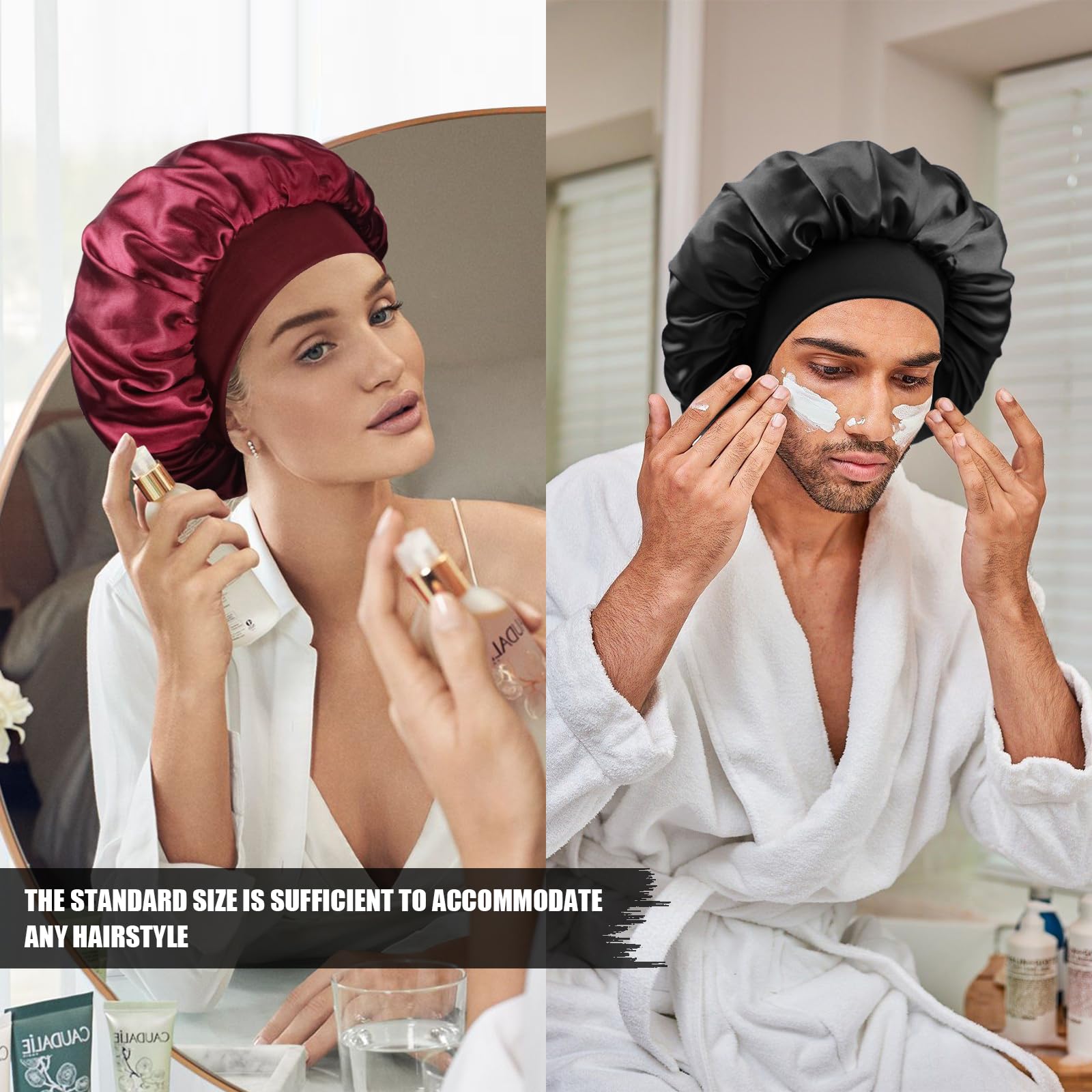 Doitory bonete satén para dormir, uso versátil para belleza y cuidado en casa
